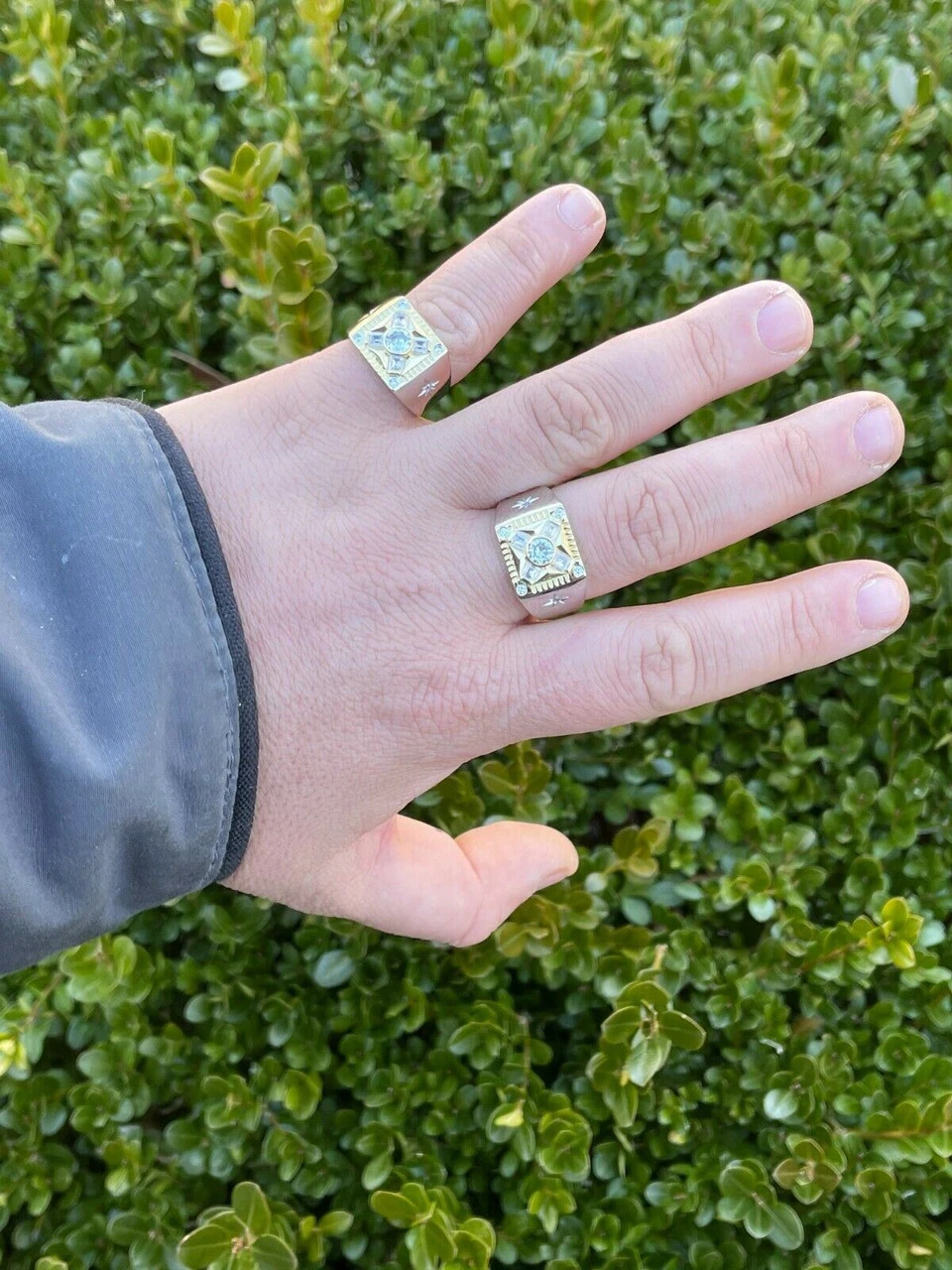 Mens Real Solid 925 Silver Iced Diamond Solitaire Ring Size 6 7 8 9 10 11 12 13 8 Mens Real Solid 925 Silver Iced Diamond Solitaire Ring Size 6 7 8 9 10 11 12 13 - Image 6