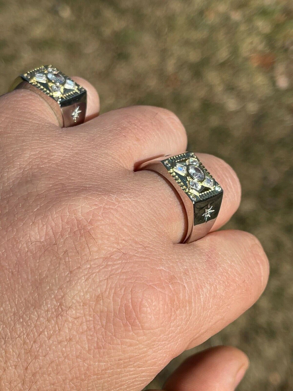 Mens Real Solid 925 Silver Iced Diamond Solitaire Ring Size 6 7 8 9 10 11 12 13 10 Mens Real Solid 925 Silver Iced Diamond Solitaire Ring Size 6 7 8 9 10 11 12 13 - Image 8