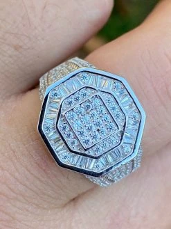 Men's Real Solid 925 Silver Octagonal Hip Hop RING Iced Pinky Baguette Diamond 23 Men's Real Solid 925 Silver Octagonal Hip Hop RING Iced Pinky Baguette Diamond -Harlem Bling Shop italiano silver inc mens real solid 925 silver octagonal hip hop ring iced pinky baguette diamond 63124.1664378678