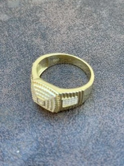 Men's Real Solid 925 Sterling Silver 14k Gold Finish Iced Pinky Ring Hip Hop 23 Men's Real Solid 925 Sterling Silver 14k Gold Finish Iced Pinky Ring Hip Hop -Harlem Bling Shop italiano silver inc mens real solid 925 sterling silver 14k gold finish iced pinky ring hip hop 13634.1664399391