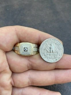 Men's Real Solid 925 Sterling Silver 14k Gold Finish Iced Pinky Ring Hip Hop 24 Men's Real Solid 925 Sterling Silver 14k Gold Finish Iced Pinky Ring Hip Hop -Harlem Bling Shop italiano silver inc mens real solid 925 sterling silver 14k gold finish iced pinky ring hip hop 35096.1664394959