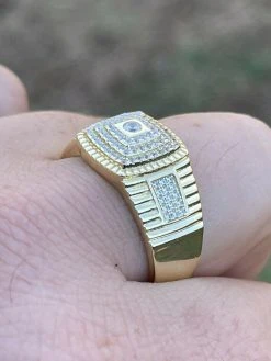 Men's Real Solid 925 Sterling Silver 14k Gold Finish Iced Pinky Ring Hip Hop 15 Men's Real Solid 925 Sterling Silver 14k Gold Finish Iced Pinky Ring Hip Hop -Harlem Bling Shop italiano silver inc mens real solid 925 sterling silver 14k gold finish iced pinky ring hip hop 50462.1664383835