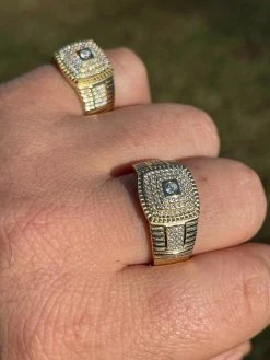 Men's Real Solid 925 Sterling Silver 14k Gold Finish Iced Pinky Ring Hip Hop 16 Men's Real Solid 925 Sterling Silver 14k Gold Finish Iced Pinky Ring Hip Hop -Harlem Bling Shop italiano silver inc mens real solid 925 sterling silver 14k gold finish iced pinky ring hip hop 81630.1665669933