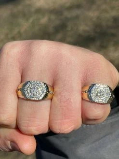 Mens Real Solid 925 Sterling Silver & 14k Gold Diamond RING Sz 6-13 ICED Hip Hop 16 Mens Real Solid 925 Sterling Silver & 14k Gold Diamond RING Sz 6-13 ICED Hip Hop -Harlem Bling Shop italiano silver inc mens real solid 925 sterling silver and 14k gold diamond ring sz 6 13 iced hip hop 44113.1664382615