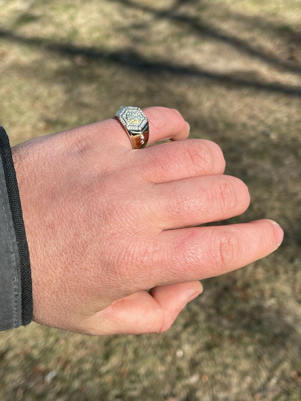 Mens Real Solid 925 Sterling Silver & 14k Gold Diamond RING Sz 6-13 ICED Hip Hop 6 Mens Real Solid 925 Sterling Silver & 14k Gold Diamond RING Sz 6-13 ICED Hip Hop - Image 4