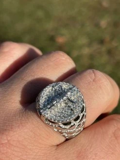 Men's Real Solid 925 Sterling Silver Iced Jesus Cross Nugget Ring Pinky Diamond -Harlem Bling Shop italiano silver inc mens real solid 925 sterling silver iced jesus cross nugget ring pinky diamond 23703.1664371751