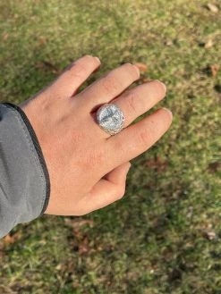 Men's Real Solid 925 Sterling Silver Iced Jesus Cross Nugget Ring Pinky Diamond -Harlem Bling Shop italiano silver inc mens real solid 925 sterling silver iced jesus cross nugget ring pinky diamond 52710.1664389908