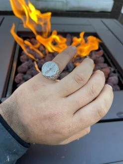 Men's Real Solid 925 Sterling Silver Iced Jesus Cross Nugget Ring Pinky Diamond -Harlem Bling Shop italiano silver inc mens real solid 925 sterling silver iced jesus cross nugget ring pinky diamond 95992.1664398069