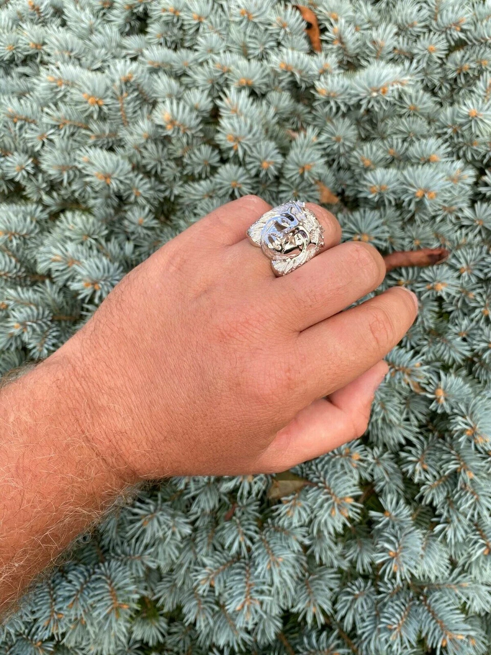 Mens Real Solid 925 Sterling Silver Jesus Face Ring Pinky Hip Hop Anillo Cz 7-13 14 Mens Real Solid 925 Sterling Silver Jesus Face Ring Pinky Hip Hop Anillo Cz 7-13 - Image 12