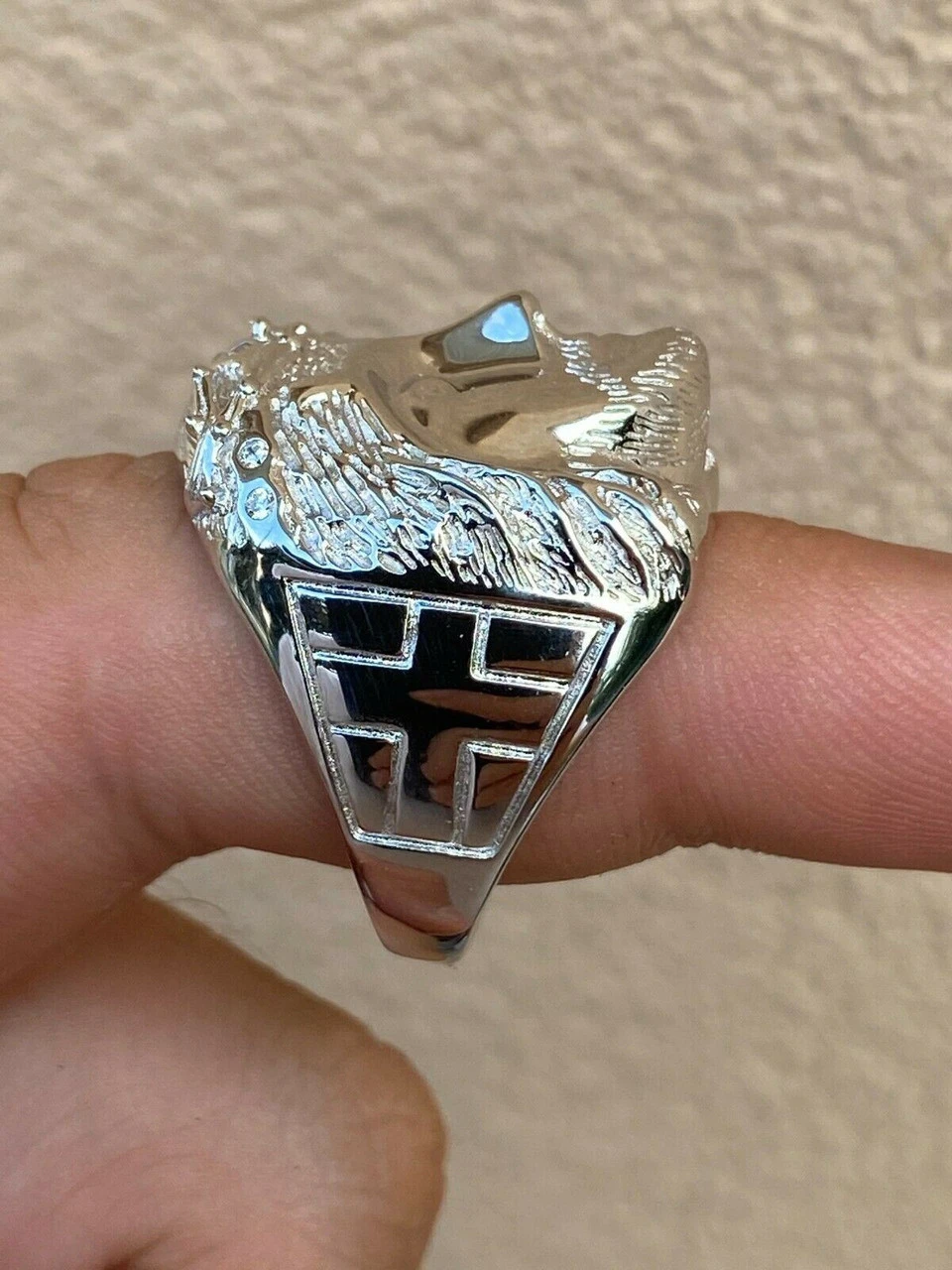 Mens Real Solid 925 Sterling Silver Jesus Face Ring Pinky Hip Hop Anillo Cz 7-13 13 Mens Real Solid 925 Sterling Silver Jesus Face Ring Pinky Hip Hop Anillo Cz 7-13 - Image 11