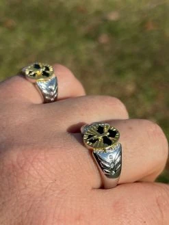 Mens Real Solid 925 Sterling Silver Jesus On Cross Ring 14k Gold & Enamel Finish -Harlem Bling Shop italiano silver inc mens real solid 925 sterling silver jesus on cross ring 14k gold and enamel finish 22103.1664383370