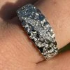 Mens REAL Solid 925 Sterling Silver Nugget Band Ring W. Iced Diamond Claw Mark -Harlem Bling Shop italiano silver inc mens real solid 925 sterling silver nugget band ring w iced diamond claw mark 11949.1664371479