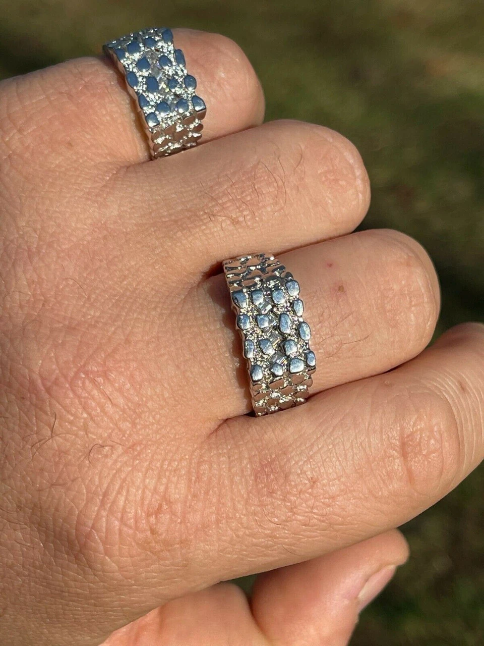 Mens REAL Solid 925 Sterling Silver Nugget Ring Iced Baguette Diamonds Sz 6-13 17 Mens REAL Solid 925 Sterling Silver Nugget Ring Iced Baguette Diamonds Sz 6-13 - Image 15