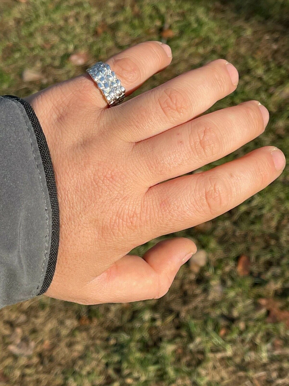 Mens REAL Solid 925 Sterling Silver Nugget Ring Iced Baguette Diamonds Sz 6-13 14 Mens REAL Solid 925 Sterling Silver Nugget Ring Iced Baguette Diamonds Sz 6-13 - Image 12