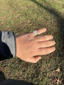 Mens REAL Solid 925 Sterling Silver W 10k Gold Bezel Iced Baguette Diamond Ring -Harlem Bling Shop italiano silver inc mens real solid 925 sterling silver w 10k gold bezel iced baguette diamond ring 02003.1664378734