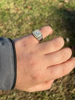 Mens REAL Solid 925 Sterling Silver W 10k Gold Bezel Iced Diamond Solitaire Ring 21 Mens REAL Solid 925 Sterling Silver W 10k Gold Bezel Iced Diamond Solitaire Ring -Harlem Bling Shop italiano silver inc mens real solid 925 sterling silver w 10k gold bezel iced diamond solitaire ring 03135.1664394688