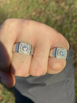 Mens REAL Solid 925 Sterling Silver W 10k Gold Bezel Iced Diamond Solitaire Ring 19 Mens REAL Solid 925 Sterling Silver W 10k Gold Bezel Iced Diamond Solitaire Ring -Harlem Bling Shop italiano silver inc mens real solid 925 sterling silver w 10k gold bezel iced diamond solitaire ring 56852.1664379713