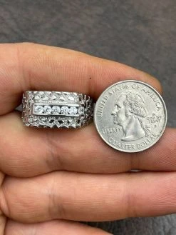 Men's Real Solid Sterling Silver Iced Diamond Nugget Ring Hip Hop Pinky Anillo 24 Men's Real Solid Sterling Silver Iced Diamond Nugget Ring Hip Hop Pinky Anillo -Harlem Bling Shop italiano silver inc mens real solid sterling silver iced diamond nugget ring hip hop pinky anillo 91427.1665670642