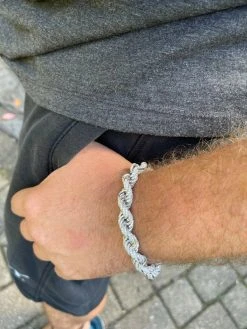 Men's Rope Bracelet Real 925 Silver Iced 14.5ct MOISSANITE Pass Diamond Tester 21 Men's Rope Bracelet Real 925 Silver Iced 14.5ct MOISSANITE Pass Diamond Tester -Harlem Bling Shop italiano silver inc mens rope bracelet real 925 silver iced 14.5ct moissanite pass diamond tester 04641.1664381386