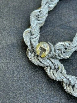 Men's Rope Bracelet Real 925 Silver Iced 14.5ct MOISSANITE Pass Diamond Tester 25 Men's Rope Bracelet Real 925 Silver Iced 14.5ct MOISSANITE Pass Diamond Tester -Harlem Bling Shop italiano silver inc mens rope bracelet real 925 silver iced 14.5ct moissanite pass diamond tester 12375.1664381052