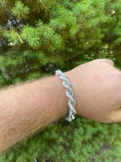 Men's Rope Bracelet Real 925 Silver Iced 14.5ct MOISSANITE Pass Diamond Tester 26 Men's Rope Bracelet Real 925 Silver Iced 14.5ct MOISSANITE Pass Diamond Tester -Harlem Bling Shop italiano silver inc mens rope bracelet real 925 silver iced 14.5ct moissanite pass diamond tester 35091.1664398321