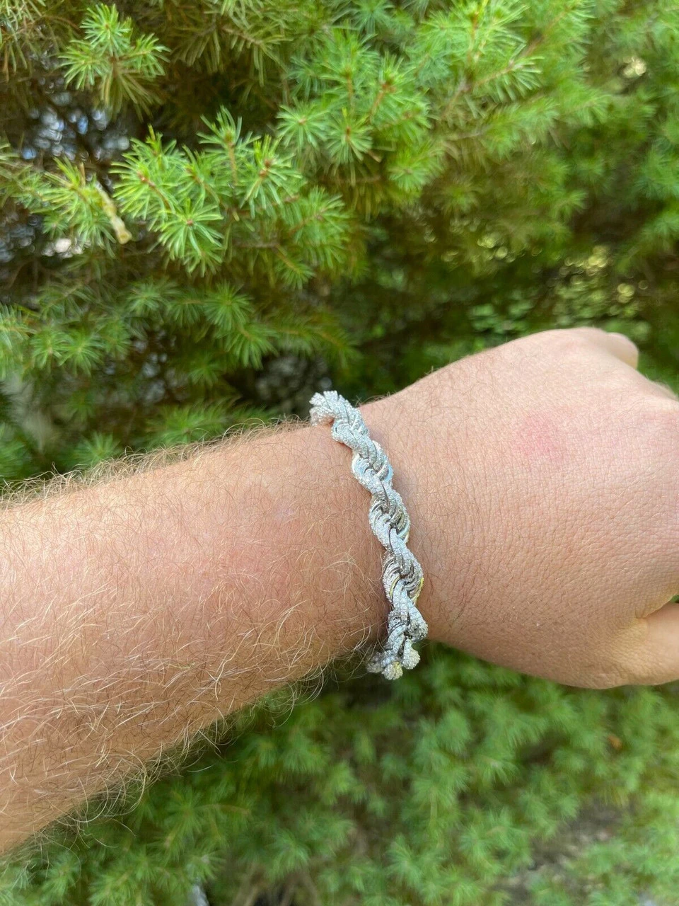 Men's Rope Bracelet Real 925 Silver Iced 14.5ct MOISSANITE Pass Diamond Tester 12 Men's Rope Bracelet Real 925 Silver Iced 14.5ct MOISSANITE Pass Diamond Tester - Image 10