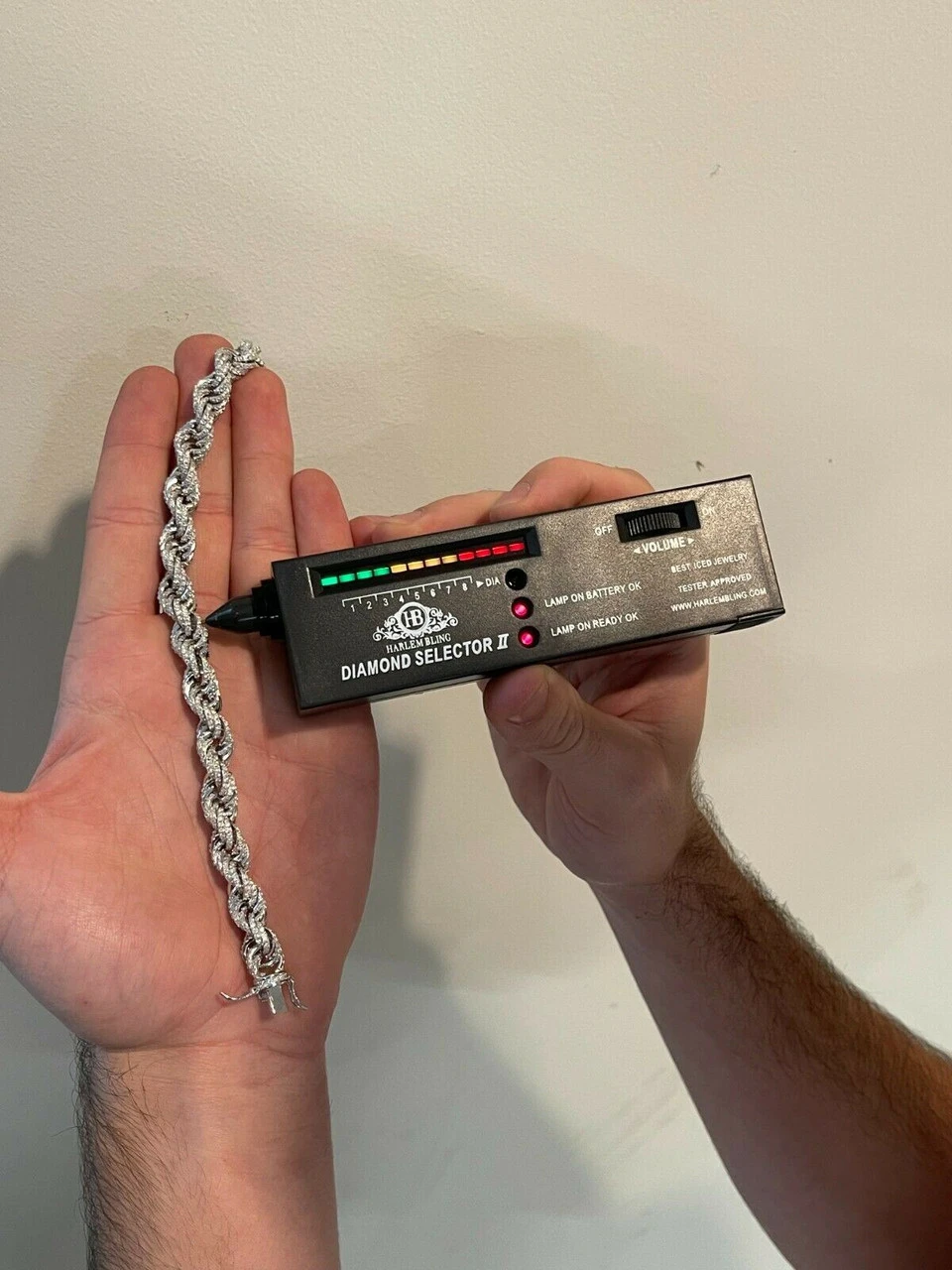 Men's Rope Bracelet Real 925 Silver Iced 14.5ct MOISSANITE Pass Diamond Tester 8 Men's Rope Bracelet Real 925 Silver Iced 14.5ct MOISSANITE Pass Diamond Tester - Image 6