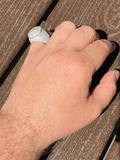 Men's Solid 925 Silver MOISSANITE Pass Diamond Tester Cluster Pinky RING Hip Hop -Harlem Bling Shop italiano silver inc mens solid 925 silver moissanite pass diamond tester cluster pinky ring hip hop 84413.1664387623