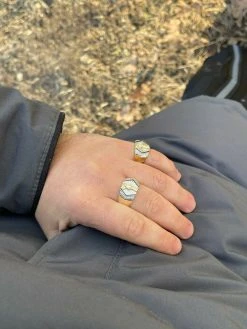 Men's Solid 925 Sterling Silver & 14k Gold Grim Reaper Santa Muerte Pinky Ring -Harlem Bling Shop italiano silver inc mens solid 925 sterling silver and 14k gold grim reaper santa muerte pinky ring 22167.1664384875