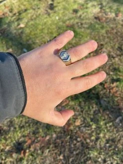 Men's Solid 925 Sterling Silver & 14k Gold Grim Reaper Santa Muerte Pinky Ring -Harlem Bling Shop italiano silver inc mens solid 925 sterling silver and 14k gold grim reaper santa muerte pinky ring 30501.1664376009