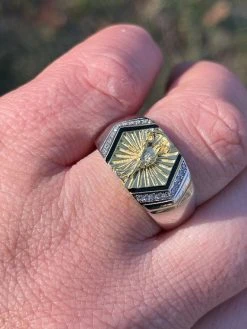 Men's Solid 925 Sterling Silver Grim Reaper Santa Muerte Real Iced Hip Hop Ring -Harlem Bling Shop italiano silver inc mens solid 925 sterling silver grim reaper santa muerte real iced hip hop ring 00241.1664374072