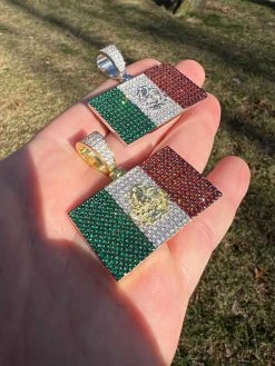 Front Page -Harlem Bling Shop italiano silver inc mexico necklace 925 silver gold plated mexican flag pendant chain cz necklace 32127.1674841867