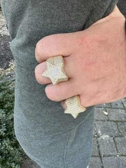 4.65ct MOISSANITE 14k Gold & 925 Silver Iced Out Baguette Star Ring Diamond Test 35 4.65ct MOISSANITE 14k Gold & 925 Silver Iced Out Baguette Star Ring Diamond Test -Harlem Bling Shop italiano silver inc moissanite 14k gold and 925 silver iced baguette star ring moissanite diamond test 30586.1676398797