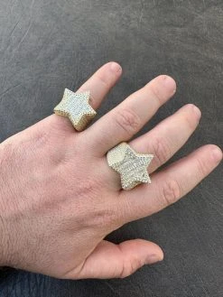 4.65ct MOISSANITE 14k Gold & 925 Silver Iced Out Baguette Star Ring Diamond Test 34 4.65ct MOISSANITE 14k Gold & 925 Silver Iced Out Baguette Star Ring Diamond Test -Harlem Bling Shop italiano silver inc moissanite 14k gold and 925 silver iced baguette star ring moissanite diamond test 51050.1676398755