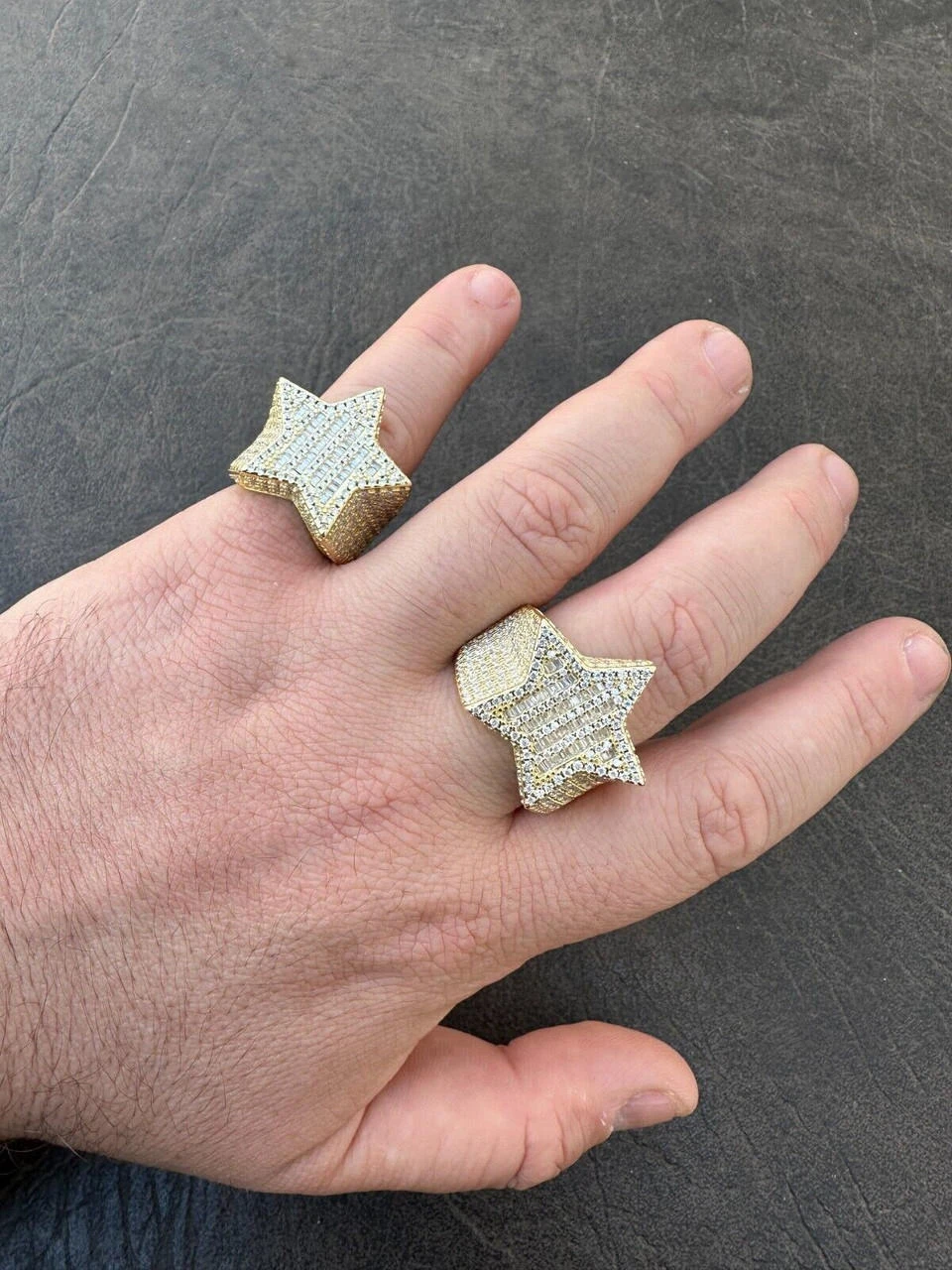 4.65ct MOISSANITE 14k Gold & 925 Silver Iced Out Baguette Star Ring Diamond Test 15 4.65ct MOISSANITE 14k Gold & 925 Silver Iced Out Baguette Star Ring Diamond Test - Image 13