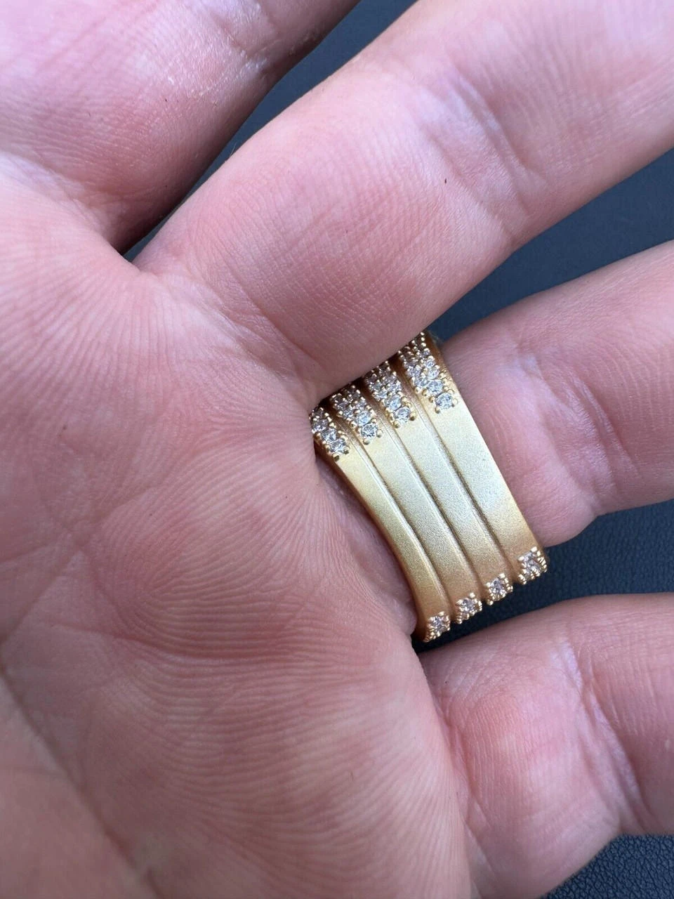 MOISSANITE Iced HEAVY Death Skull Ring Matte Real 14k Gold Over 925 Silver 12 MOISSANITE Iced HEAVY Death Skull Ring Matte Real 14k Gold Over 925 Silver - Image 10