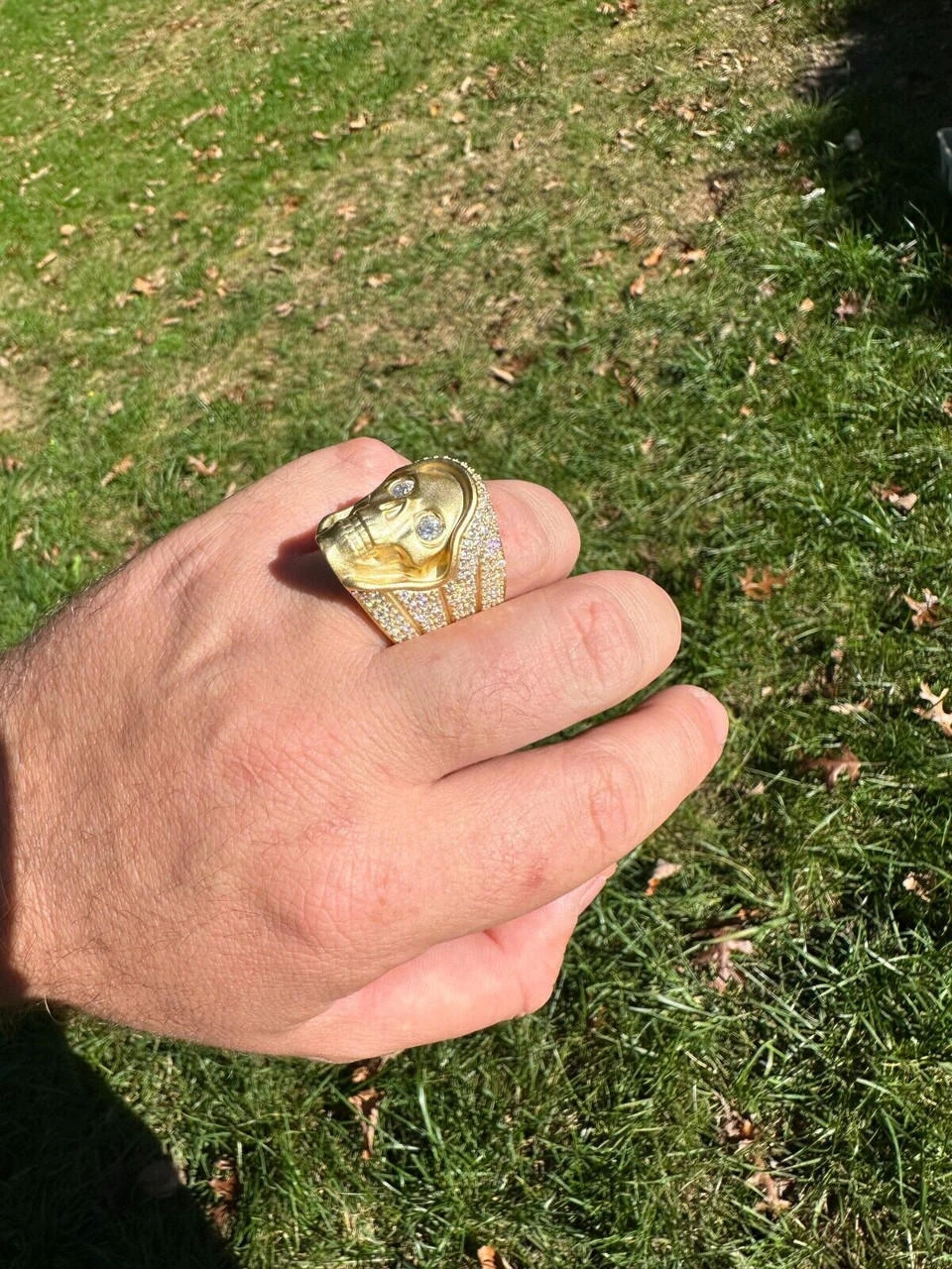 MOISSANITE Iced HEAVY Death Skull Ring Matte Real 14k Gold Over 925 Silver 22 MOISSANITE Iced HEAVY Death Skull Ring Matte Real 14k Gold Over 925 Silver - Image 20