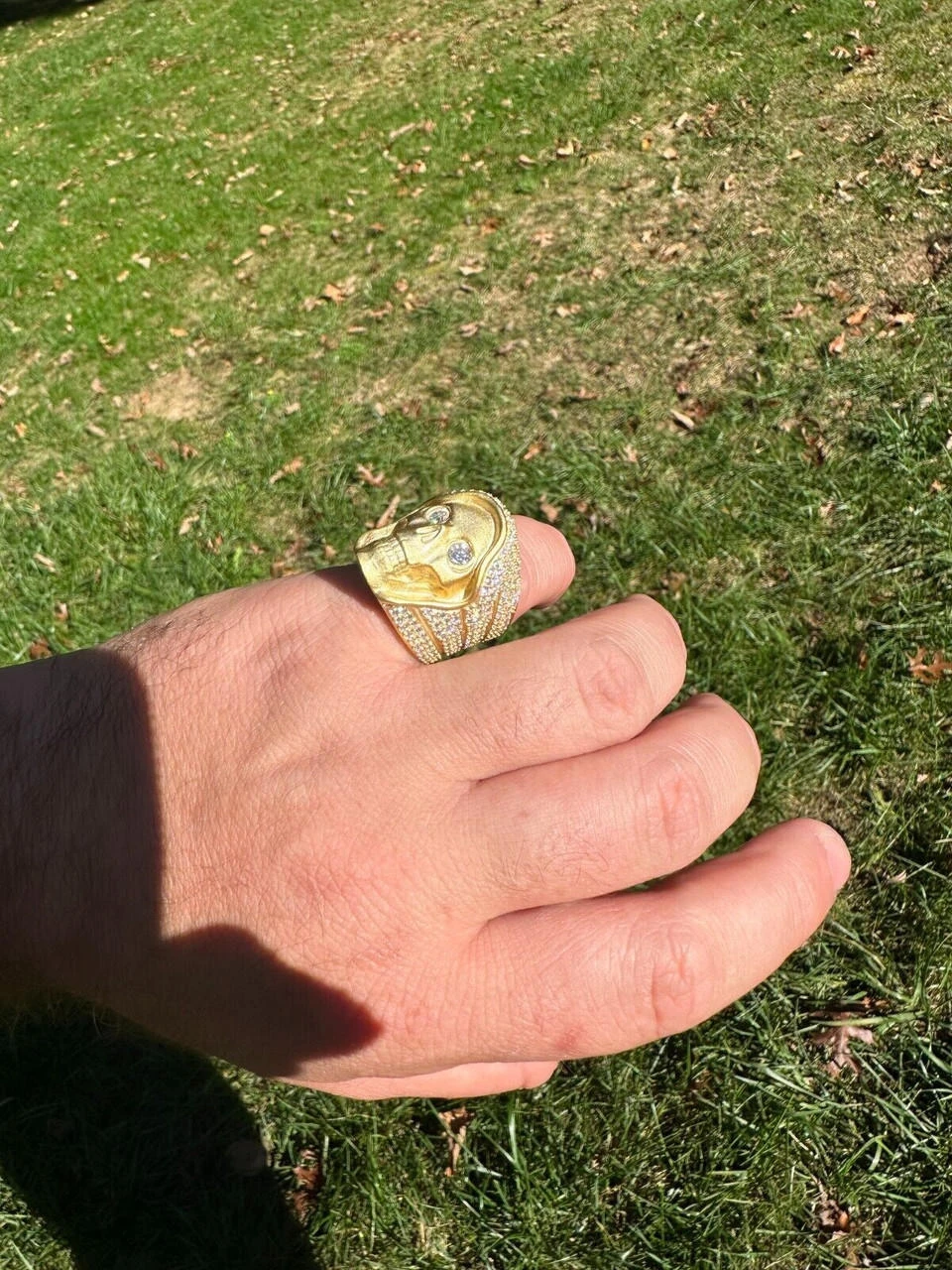MOISSANITE Iced HEAVY Death Skull Ring Matte Real 14k Gold Over 925 Silver 21 MOISSANITE Iced HEAVY Death Skull Ring Matte Real 14k Gold Over 925 Silver - Image 19