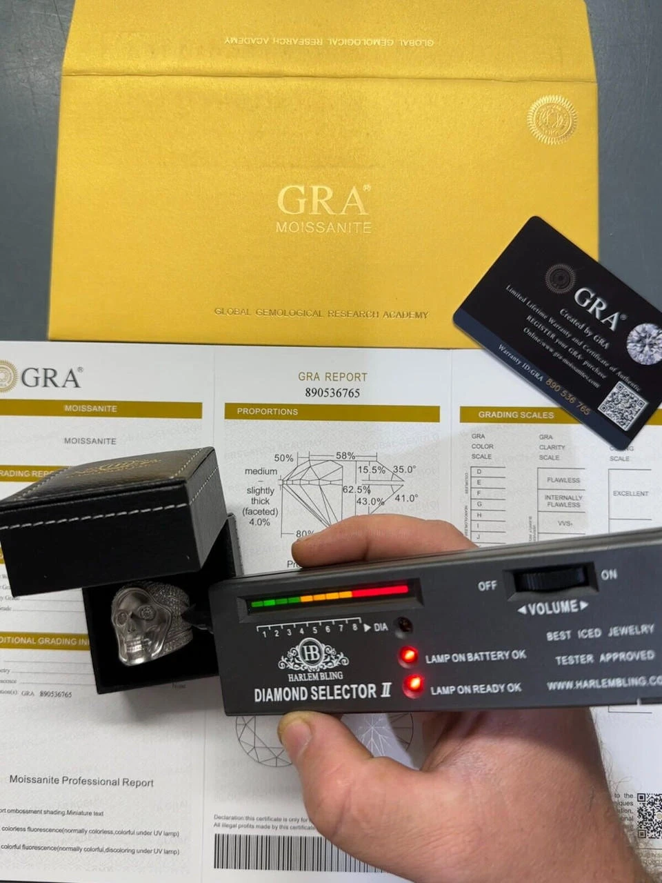 MOISSANITE Iced HEAVY Death Skull Ring Mens Real Solid Matte Finish 925 Silver 9 MOISSANITE Iced HEAVY Death Skull Ring Mens Real Solid Matte Finish 925 Silver - Image 7