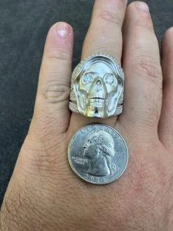 MOISSANITE Iced HEAVY Death Skull Ring Mens Real Solid Matte Finish 925 Silver 31 MOISSANITE Iced HEAVY Death Skull Ring Mens Real Solid Matte Finish 925 Silver -Harlem Bling Shop italiano silver inc moissanite iced heavy death skull ring mens real solid matte finish 925 silver 62870.1697164401