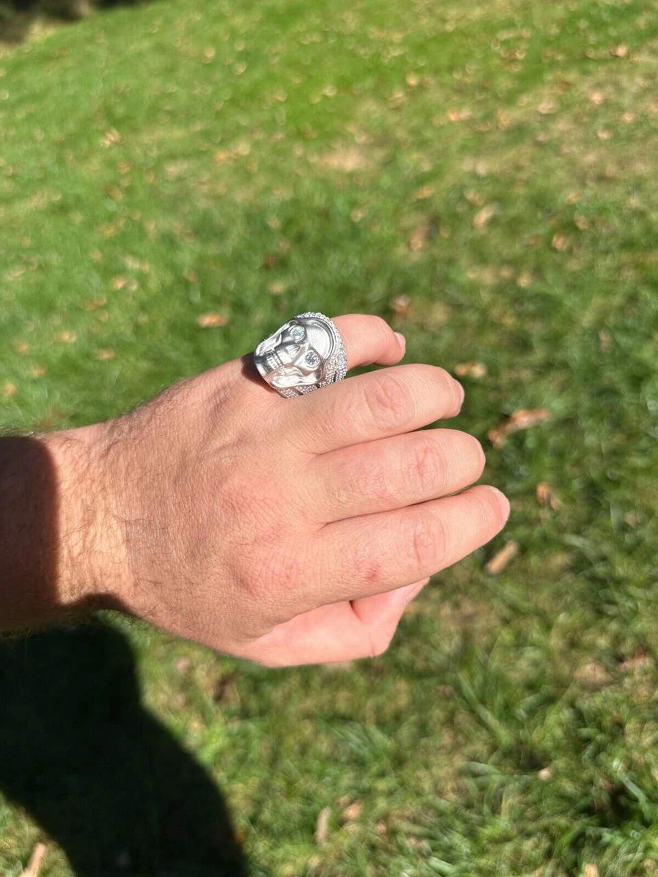 MOISSANITE Iced HEAVY Death Skull Ring Mens Real Solid Matte Finish 925 Silver 13 MOISSANITE Iced HEAVY Death Skull Ring Mens Real Solid Matte Finish 925 Silver - Image 11