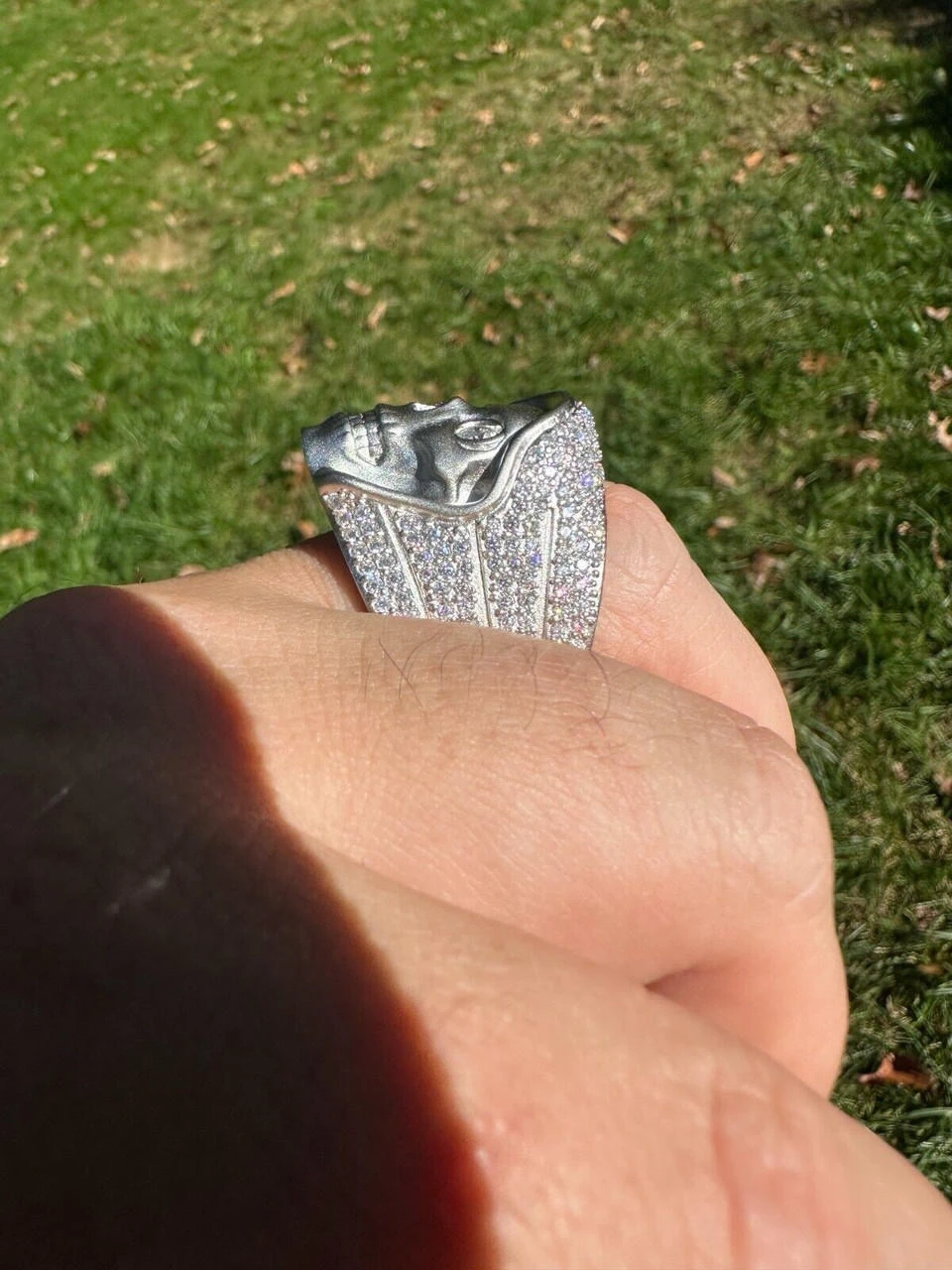 MOISSANITE Iced HEAVY Death Skull Ring Mens Real Solid Matte Finish 925 Silver 21 MOISSANITE Iced HEAVY Death Skull Ring Mens Real Solid Matte Finish 925 Silver - Image 19