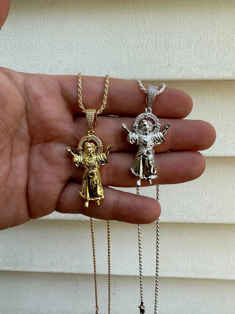 MOISSANITE Iced Santo Niño De Atocha Baby Jesus Pendant Necklace Real 925 Silver 18 MOISSANITE Iced Santo Niño De Atocha Baby Jesus Pendant Necklace Real 925 Silver - Image 16
