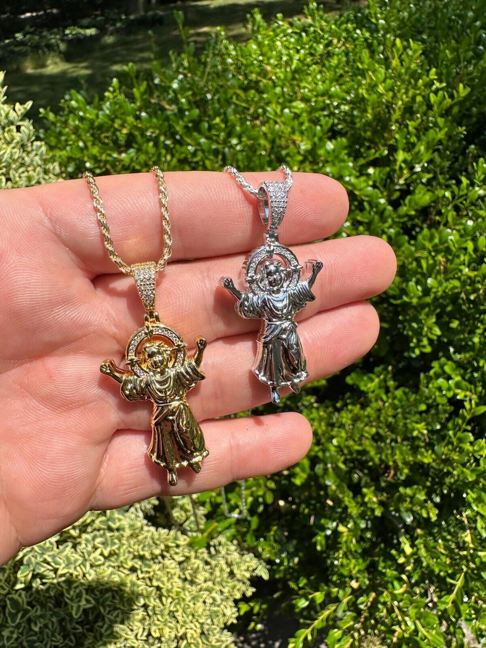 MOISSANITE Iced Santo Niño De Atocha Baby Jesus Pendant Necklace Real 925 Silver 4 MOISSANITE Iced Santo Niño De Atocha Baby Jesus Pendant Necklace Real 925 Silver - Image 2