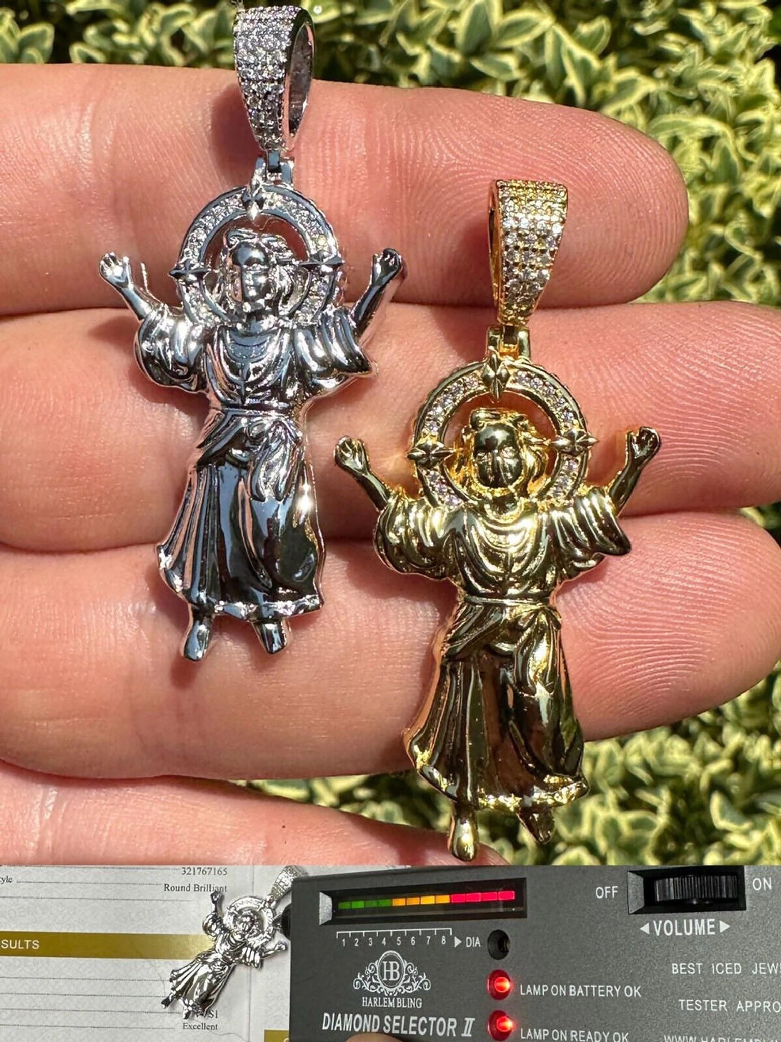 MOISSANITE Iced Santo Niño De Atocha Baby Jesus Pendant Necklace Real 925 Silver 3 MOISSANITE Iced Santo Niño De Atocha Baby Jesus Pendant Necklace Real 925 Silver