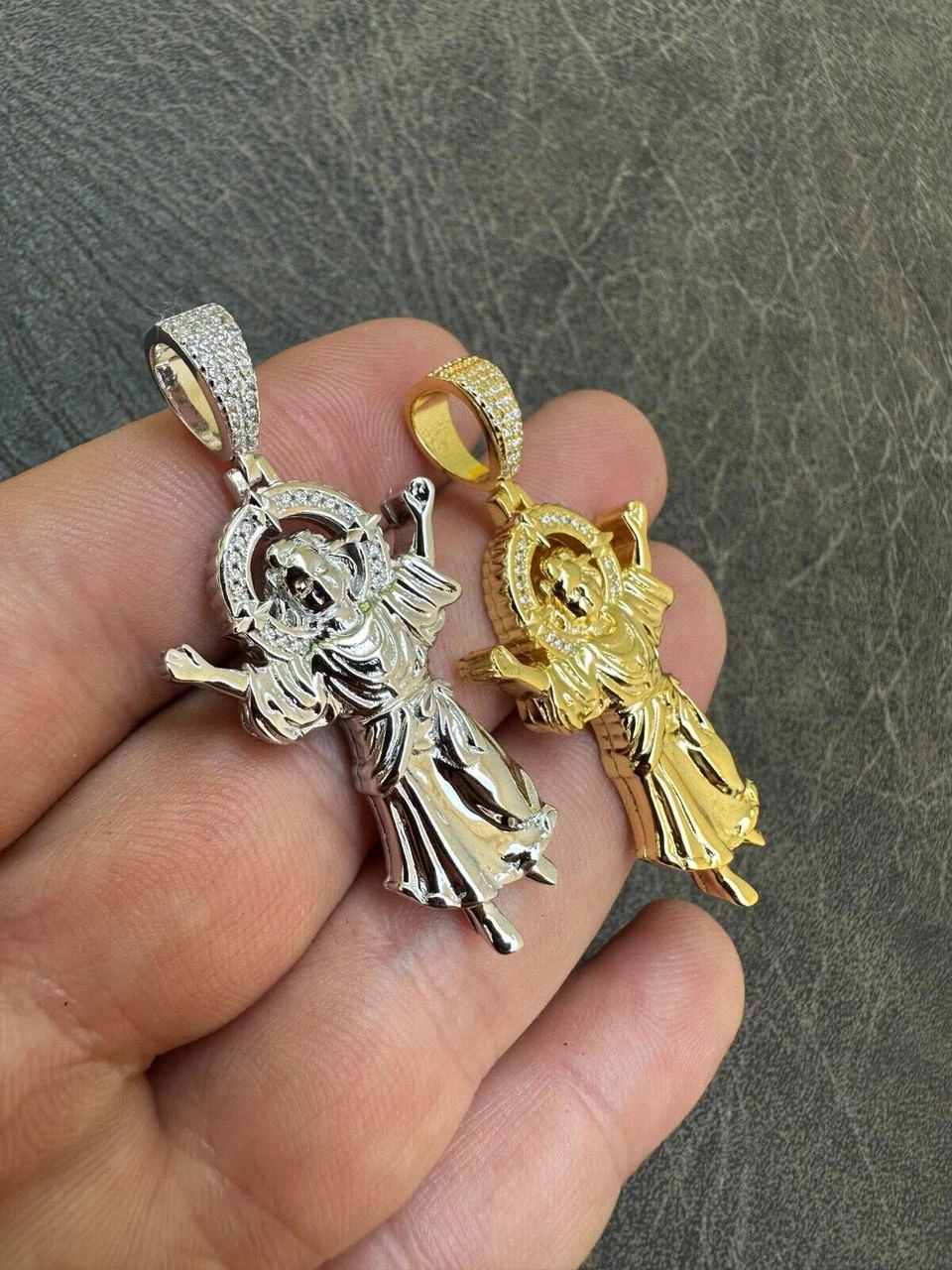 MOISSANITE Iced Santo Niño De Atocha Baby Jesus Pendant Necklace Real 925 Silver 11 MOISSANITE Iced Santo Niño De Atocha Baby Jesus Pendant Necklace Real 925 Silver - Image 9