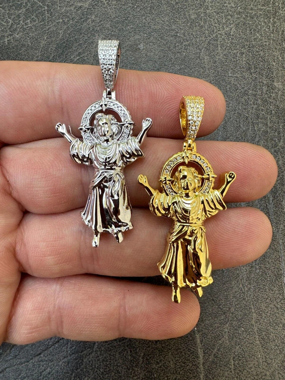 MOISSANITE Iced Santo Niño De Atocha Baby Jesus Pendant Necklace Real 925 Silver 6 MOISSANITE Iced Santo Niño De Atocha Baby Jesus Pendant Necklace Real 925 Silver - Image 4
