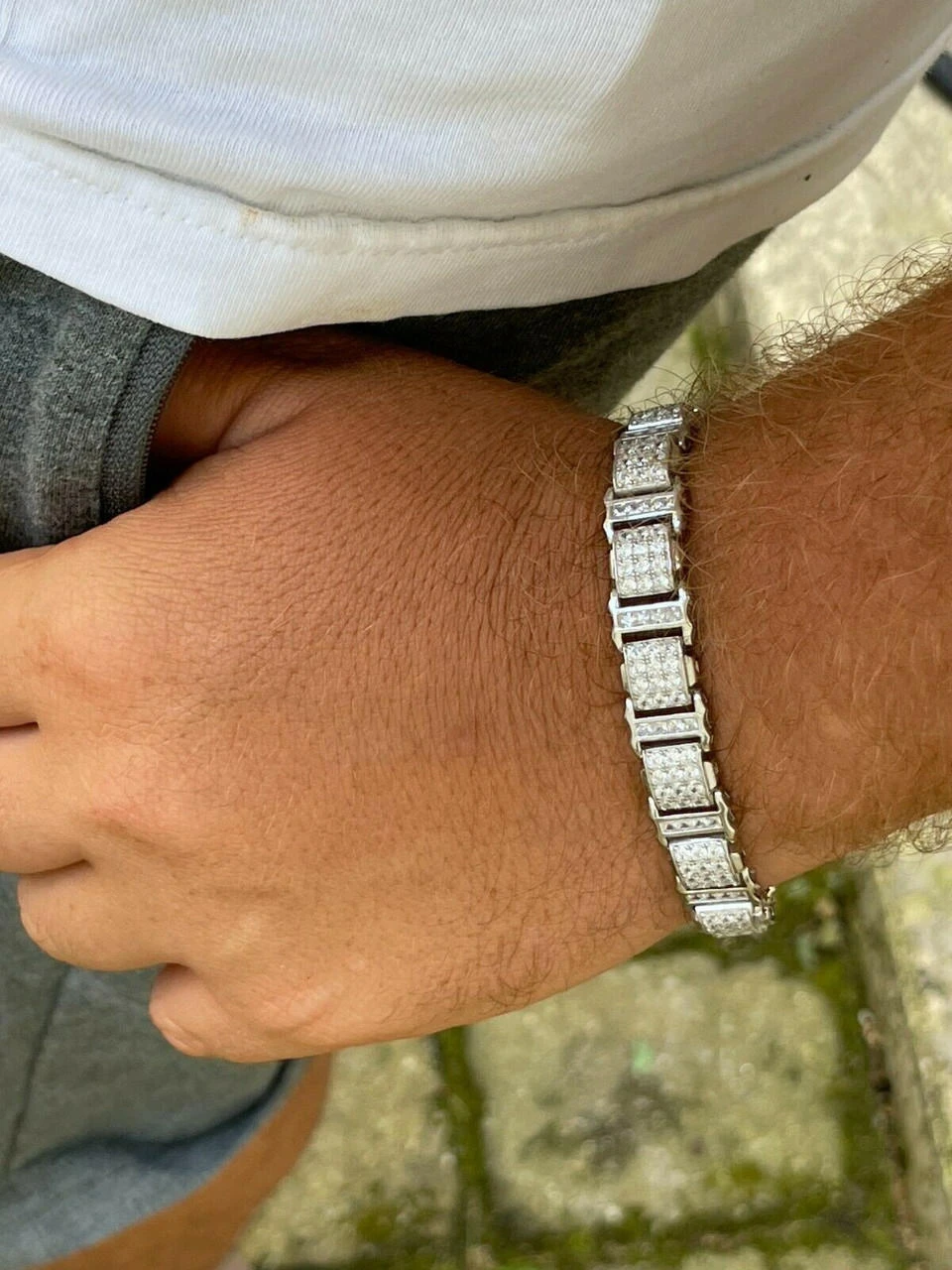 MOISSANITE Mens 11mm Iced Presidential Bracelet Solid 925 Sterling Silver Blingy 8 MOISSANITE Mens 11mm Iced Presidential Bracelet Solid 925 Sterling Silver Blingy - Image 6