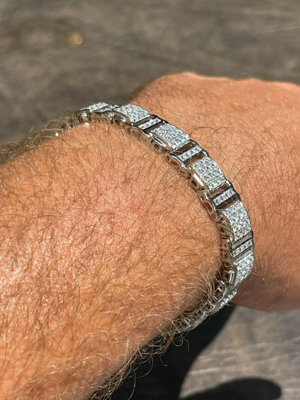 MOISSANITE Mens 11mm Iced Presidential Bracelet Solid 925 Sterling Silver Blingy 4 MOISSANITE Mens 11mm Iced Presidential Bracelet Solid 925 Sterling Silver Blingy - Image 2