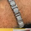 MOISSANITE Mens 11mm Iced Presidential Bracelet Solid 925 Sterling Silver Blingy -Harlem Bling Shop italiano silver inc moissanite mens 11mm iced presidential bracelet solid 925 sterling silver blingy 61359.1666188692